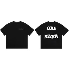 Cole Buxton Black Deconstructed Split Block Logo T-Shirt