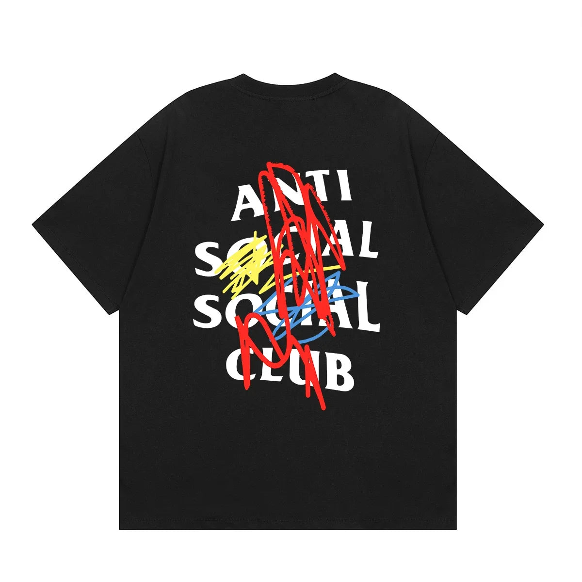 Anti Social Social Club Multi-Color Scribble Logo T-Shirt - Black