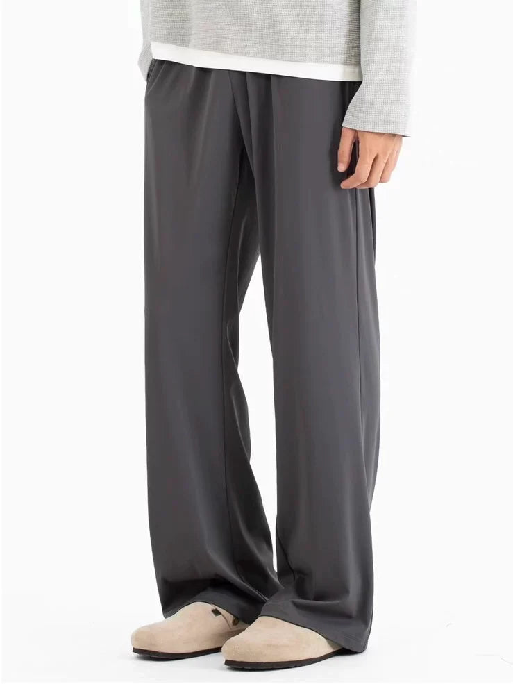 NOAH MARS American style vintage style ice leather slightly flared knife pants with cool feeling, sporty and casual quick drying pants, fitness pants