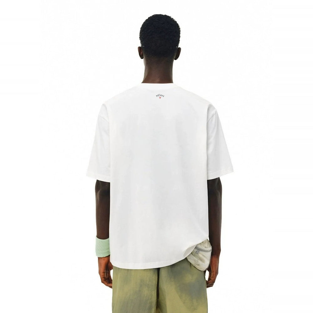 NOAH MARS niche trendy brand with a small cross on the back, American casual, simple, antibacterial, cotton short sleeved T-shirt for men
