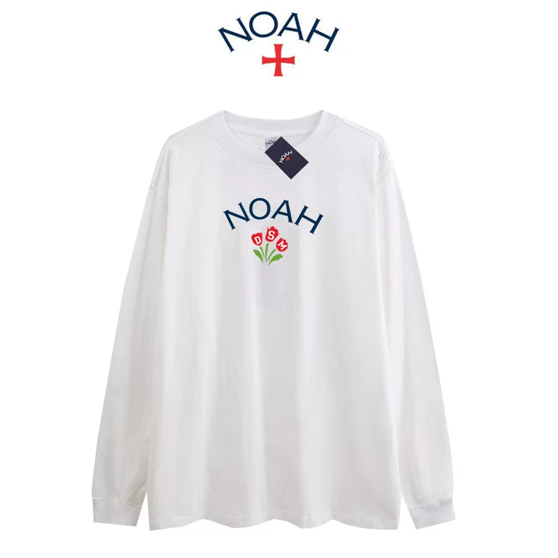 NOAH BWCJ 2024秋季新款美式潮牌休闲宽松圆领情侣款长袖T恤男