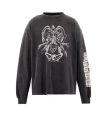 Saint Michael Winged Angel Long Sleeve - Black