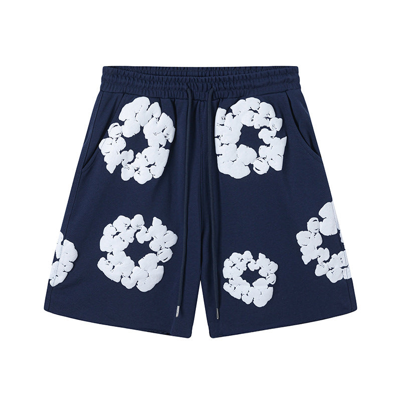 Denim Tears Cotton Wreath Shorts - Navy Blue