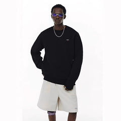 NOAH MARS niche trendy brand embroidered small logo cross simple American casual trend pullover round neck sweatshirt