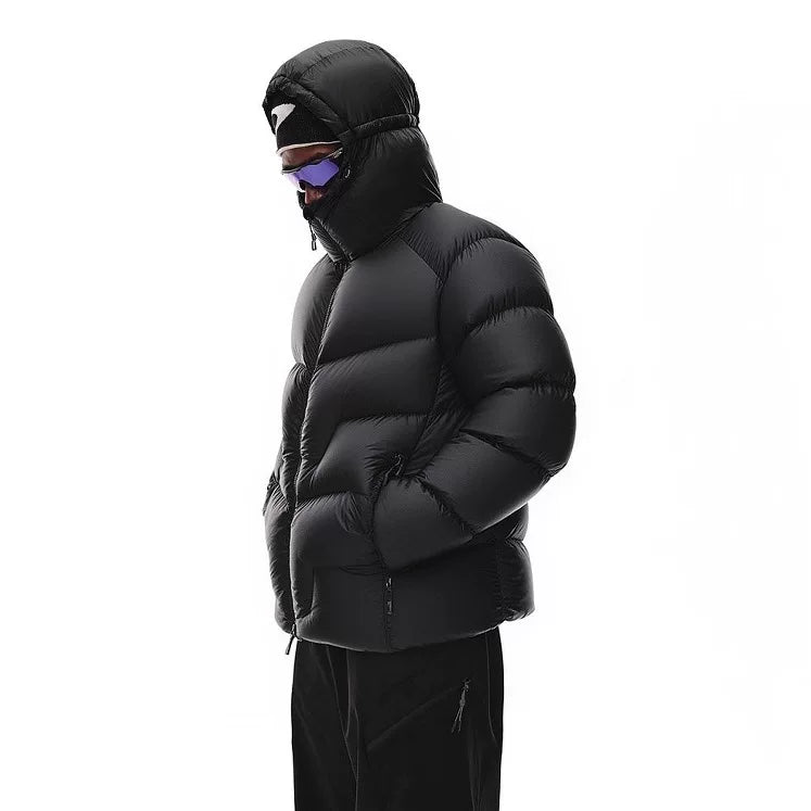 NOAH MARS Lightweight Down Jacket Outdoor Windproof Hoodie 90 White Duck Down Adjustable Closure Pork Rib Coat Coat