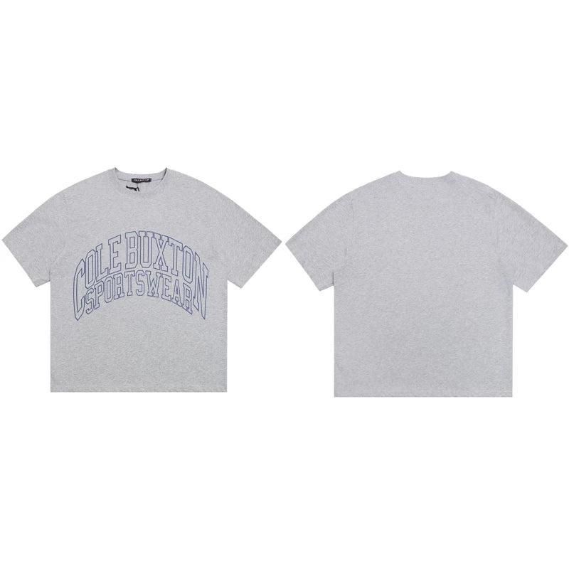 Cole Buxton Gray Arched Gothic Varsity Logo T-Shirt