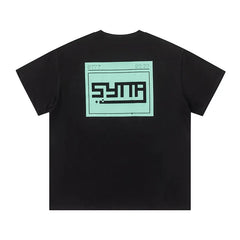 Syna World Pixel Tech Box Logo Oversized Tee (Black / Mint Green)