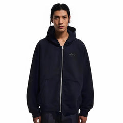 NOAH MARS first generation black soul embroidery small logo cross autumn and winter hooded sweatshirt cardigan trendy zipper jacket