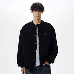 NOAH MARS American casual trendy brand small logo embroidered cross short wide cardigan sweatshirt, high-end jacket for men