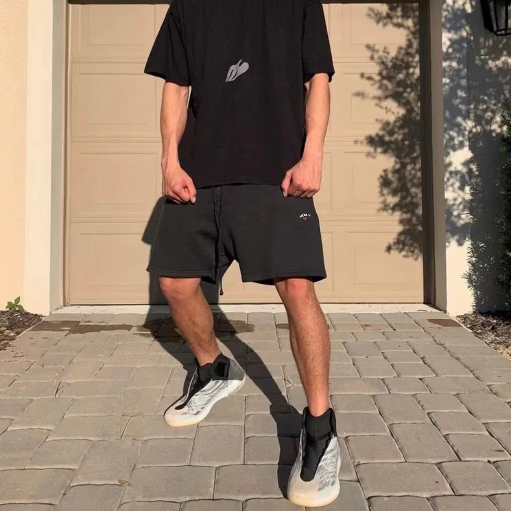 NOAH MARS niche trend brand embroidered small logo cross summer casual sports five quarter pants trendy shorts for men