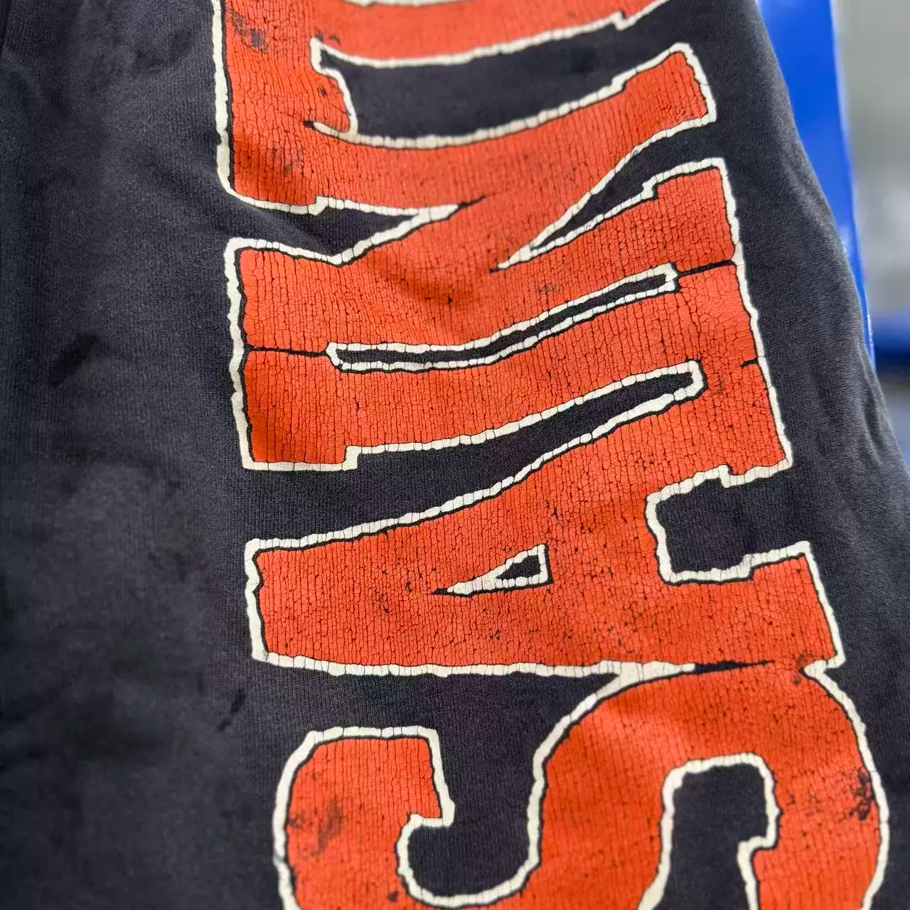Saint Michael Bold Orange "SAINT" Shorts - Black