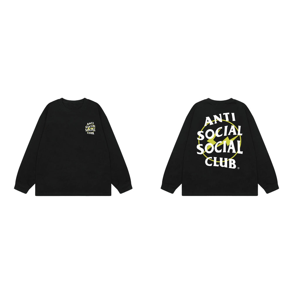 Anti Social Social Club Yellow Circle Logo Long Sleeve T-Shirt - Black