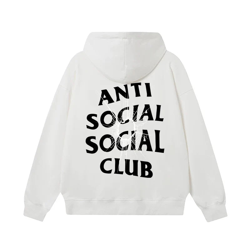 Anti Social Social Club Distressed Texture Logo Hoodie - White