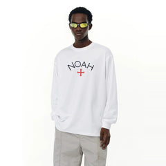 NOAH MARS niche trend brand first generation cross round neck pullover simple men's base shirt trendy long sleeved T-shirt
