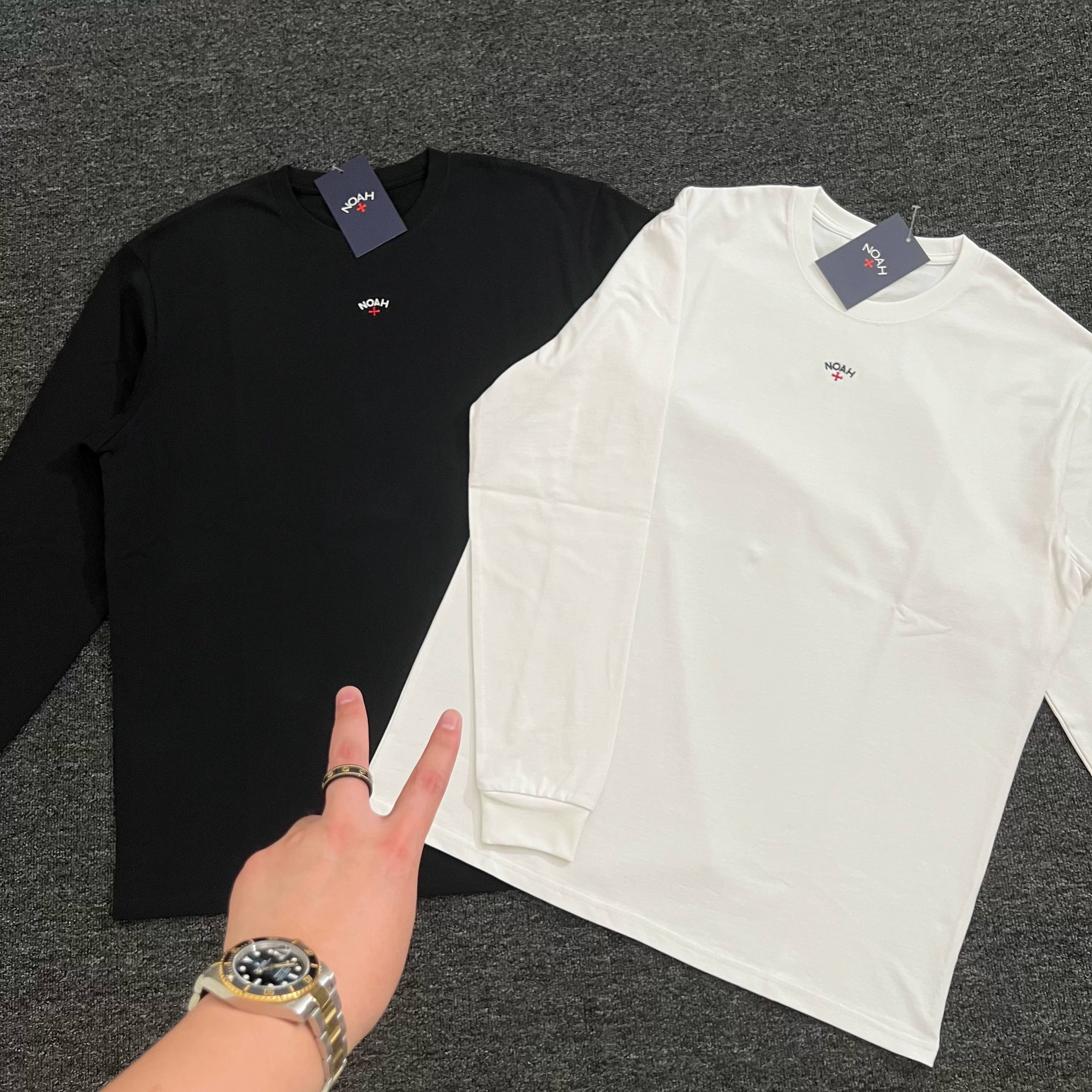 NOAH MARS Autumn New Product Chest Embroidered Small Logo Cross Simple American Leisure Trend Long Sleeve T-shirt for Men