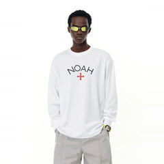 NOAH MARS niche trend brand first generation cross round neck pullover simple men's base shirt trendy long sleeved T-shirt