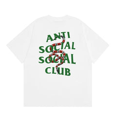 Anti Social Social Club Snake Green Logo T-Shirt - White