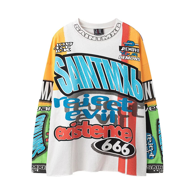 Saint Michael "SAINTMX6" Racing All-Over Print Long Sleeve - Multi