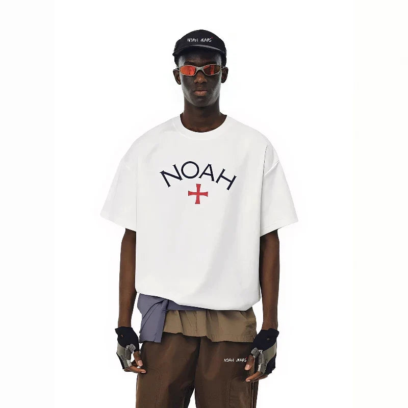 NOAH MARS First Generation Tibetan Blue Cross Trendy Brand Loose Rest Simple Street Trendy Short Sleeve T-shirt