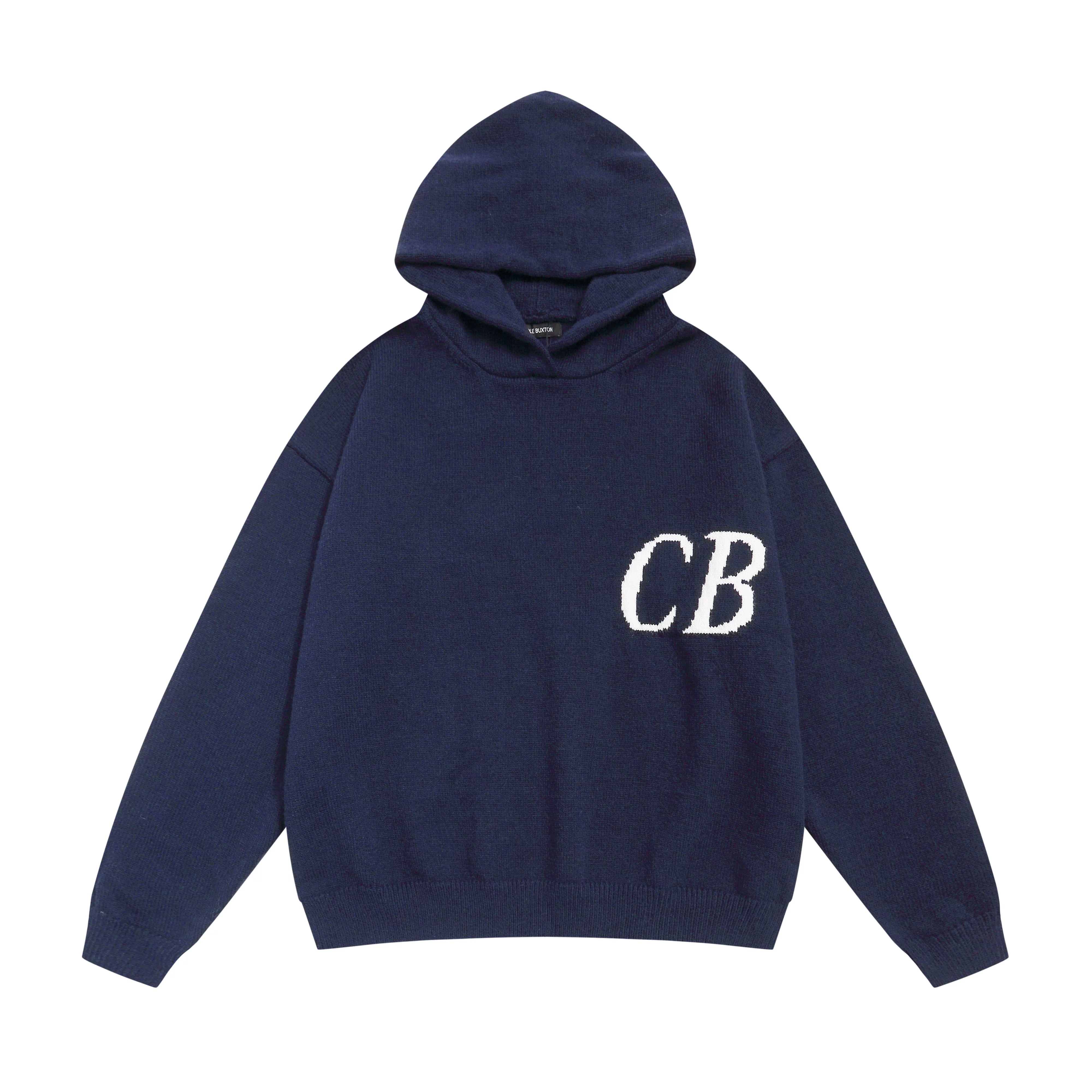 Cole Buxton Navy Italic CB Logo Hoodie