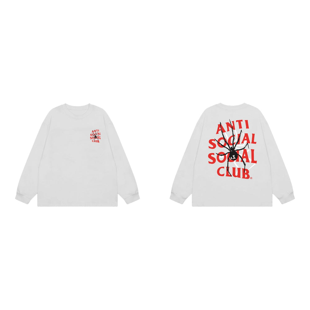 Anti Social Social Club Spider Red Logo Long Sleeve T-Shirt - White