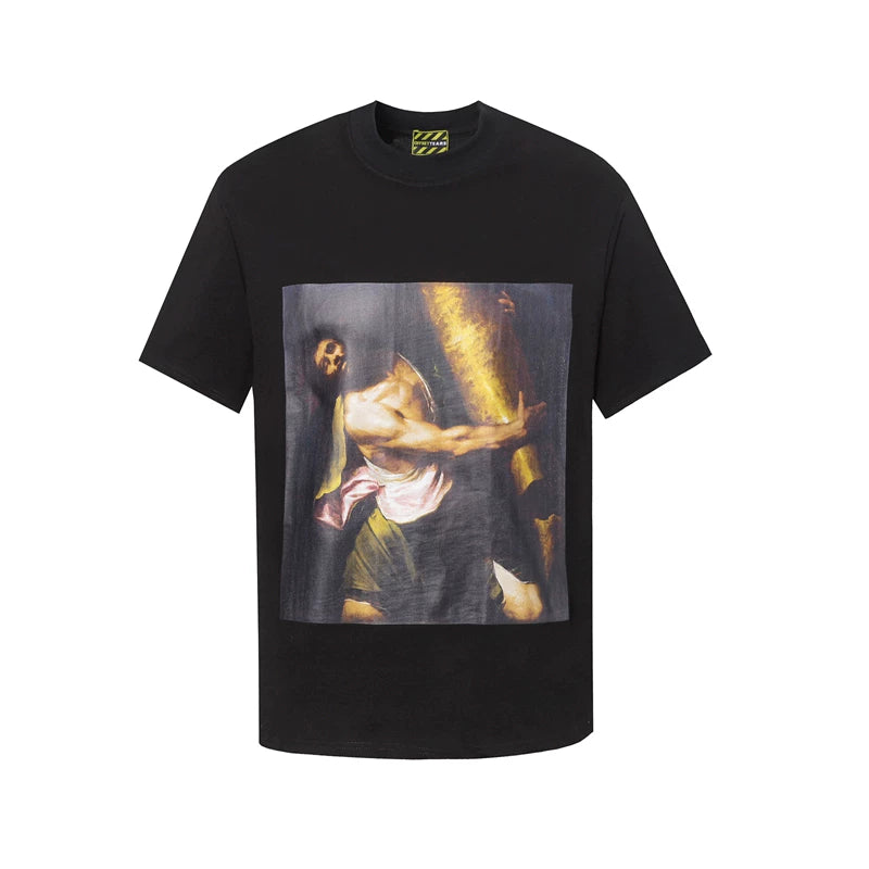 Denim Tears Art Graphic T-Shirt - Black/Religious Oil Painting