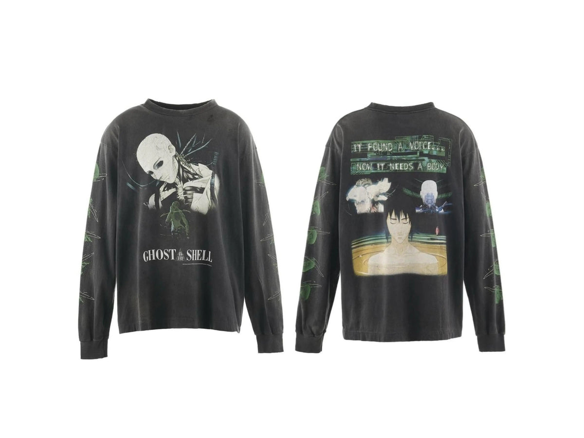 Saint Michael x Ghost in the Shell Anime Long Sleeve - Black