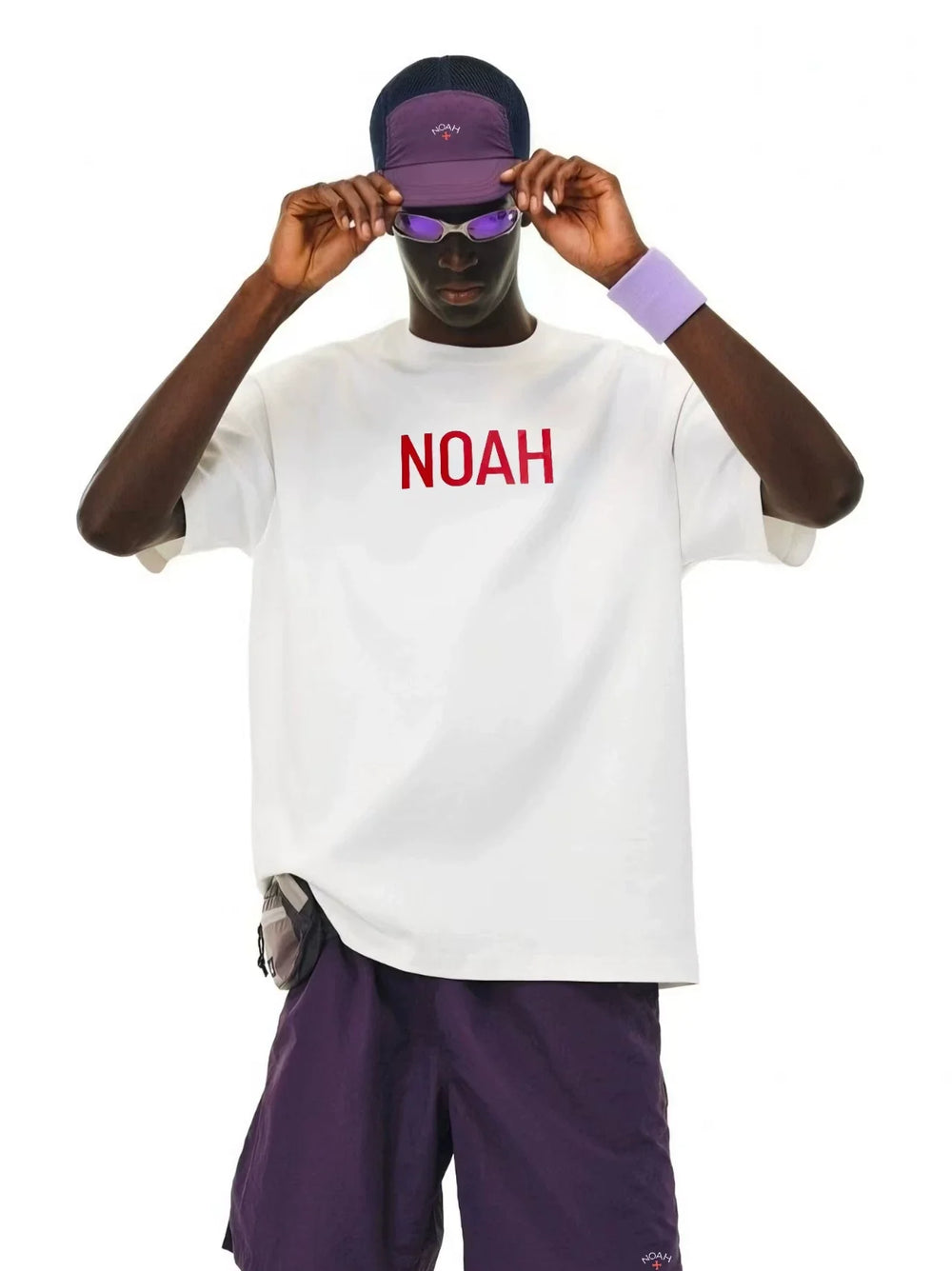 NOAH MARS niche trendy brand simple red logo high-end American casual versatile antibacterial cotton short sleeved T-shirt for men