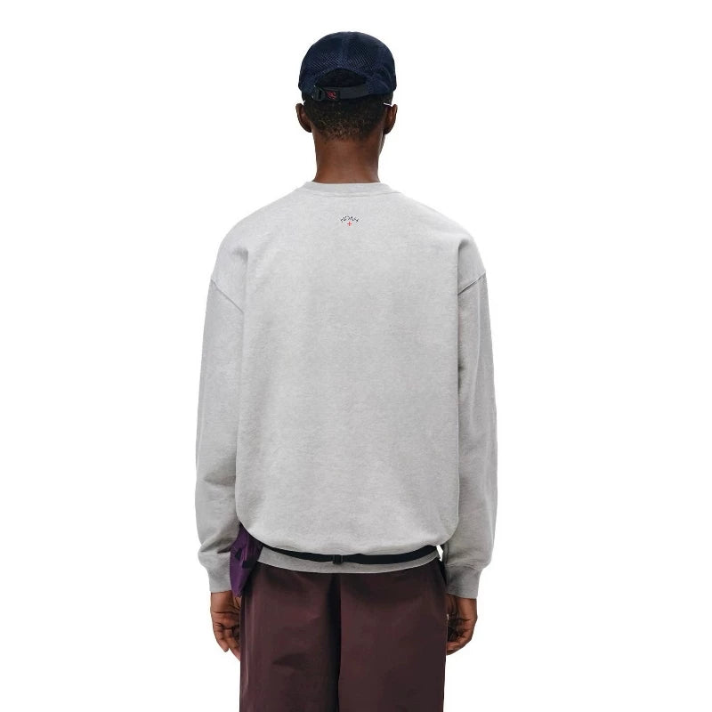 NOAH MARS niche trendy brand back small logo cross American casual versatile thread splicing round neck sweatshirt