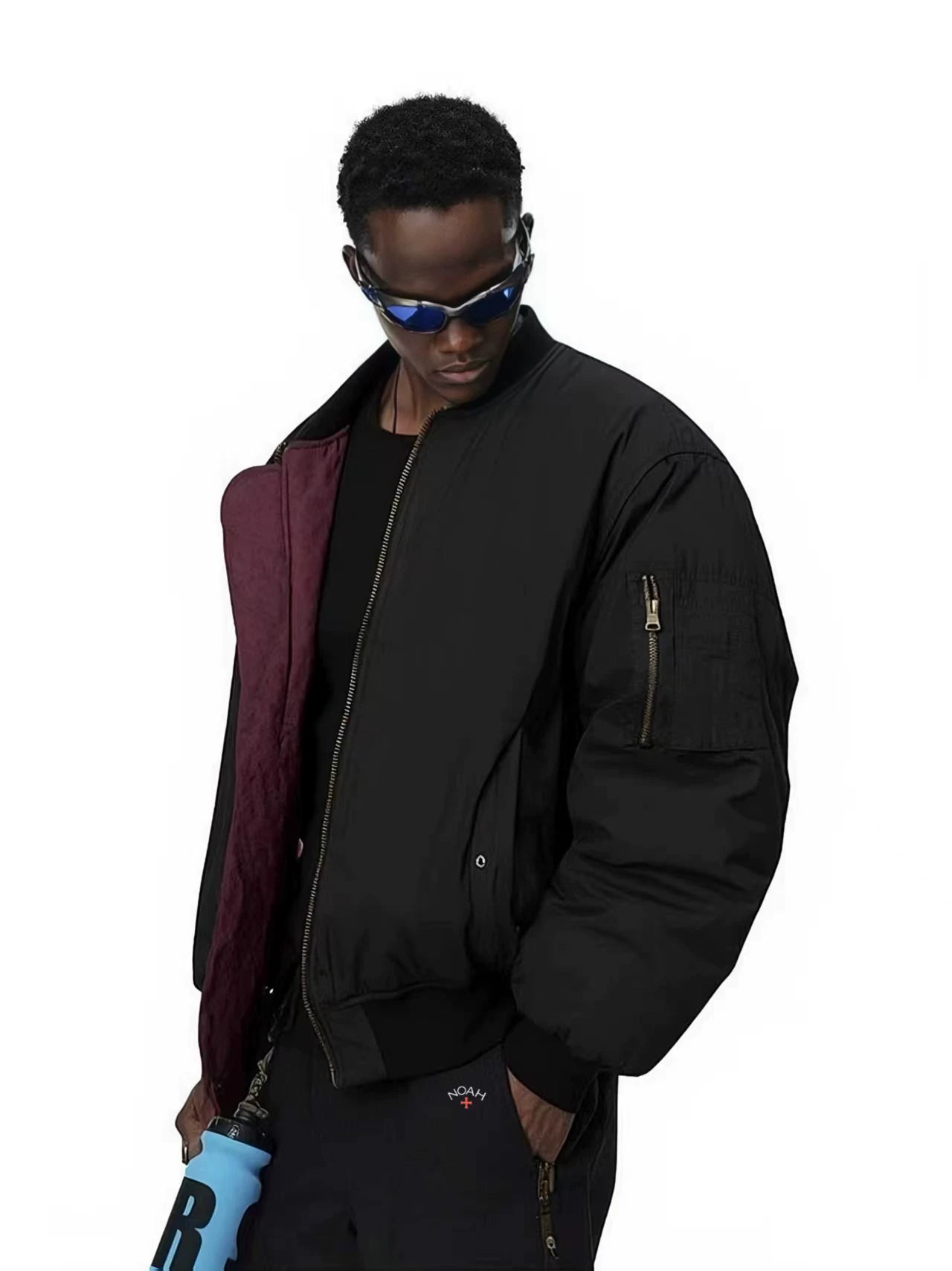 NOAH MARS American casual MA1 pilot jacket, red velvet jacket, double-sided men's winter cotton jacket