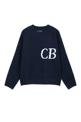 Cole Buxton Navy Side Italic CB Logo Sweatshirt