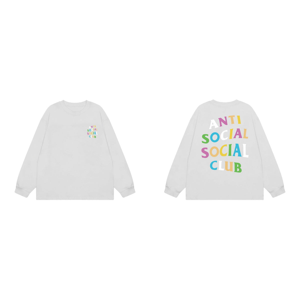 Anti Social Social Club Multi-Color Logo Long Sleeve T-Shirt - White