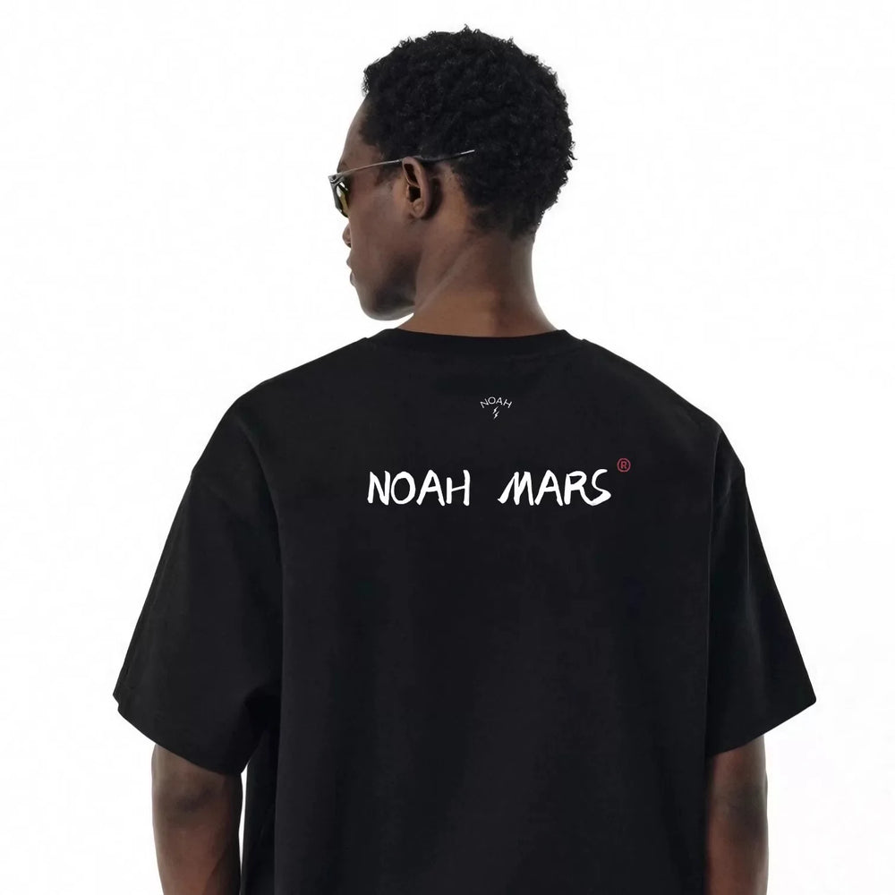 NOAH MARS niche fashion brand behind the lightning small logo American casual simple and versatile antibacterial cotton short sleeved T-shirt