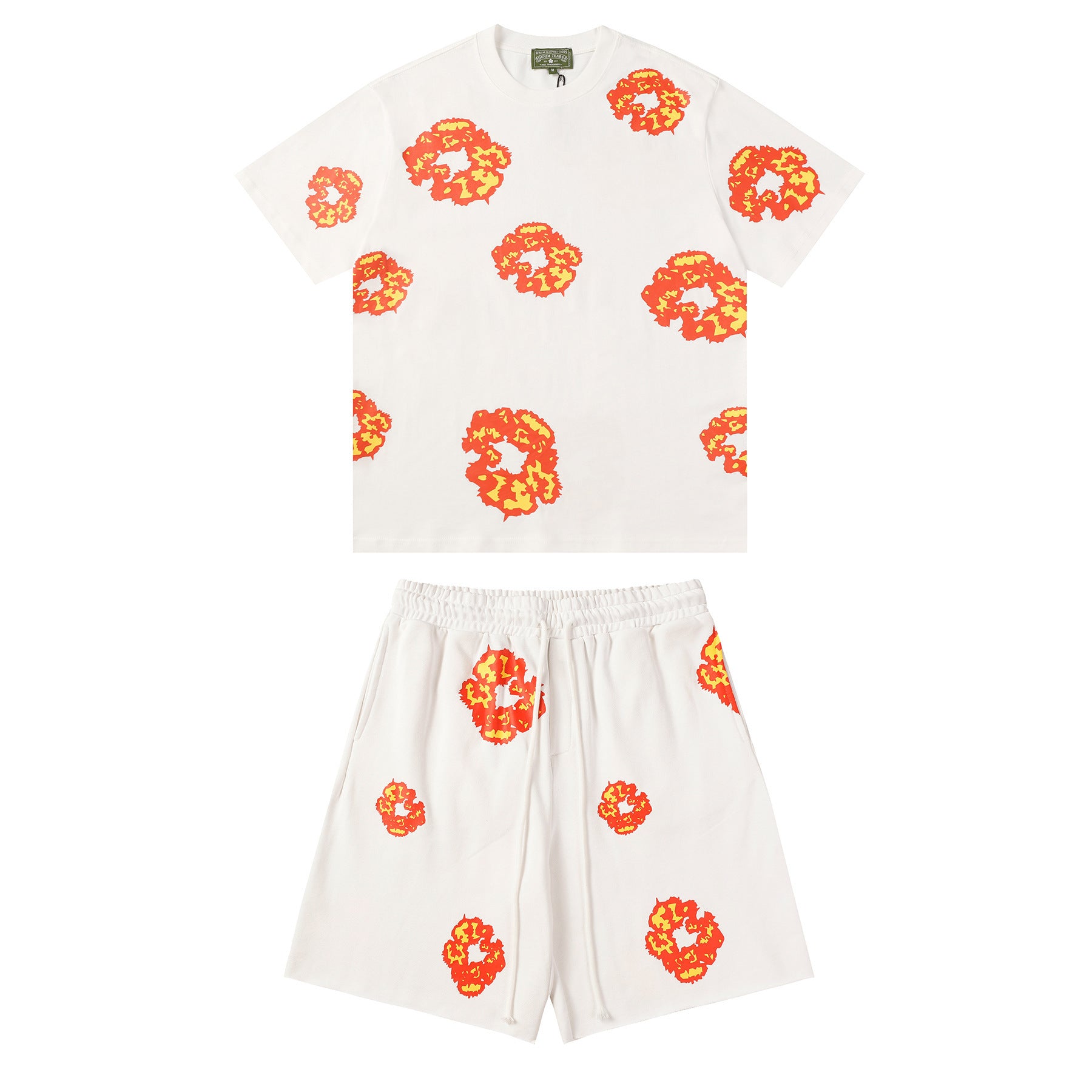 Denim Tears Flame Cotton WreathSet - White/Yellow Orange