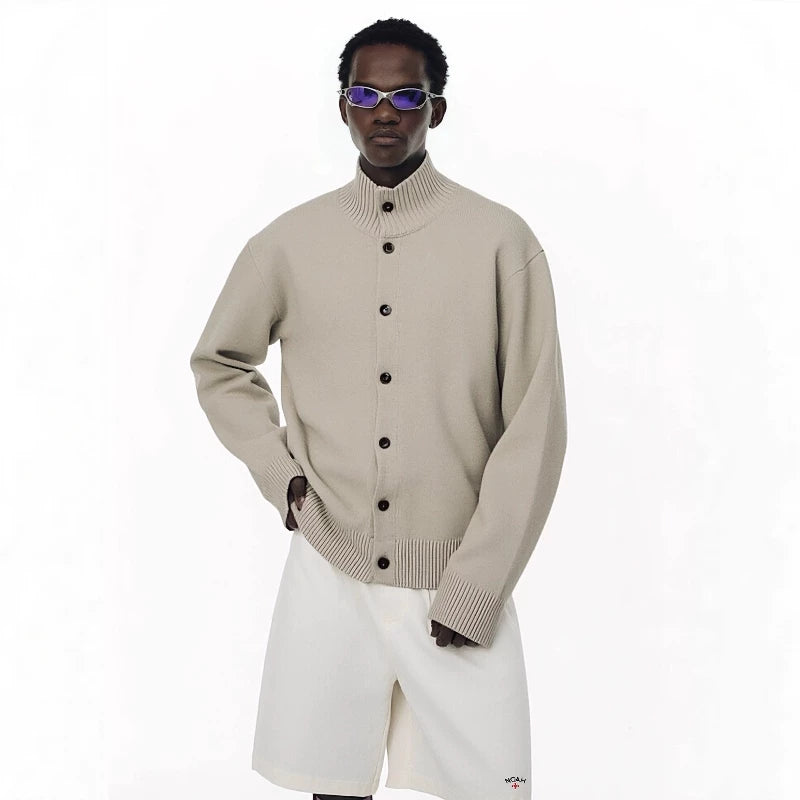 NOAH MARS American casual autumn and winter warm button up cardigan, vintage style knit sweater jacket for men