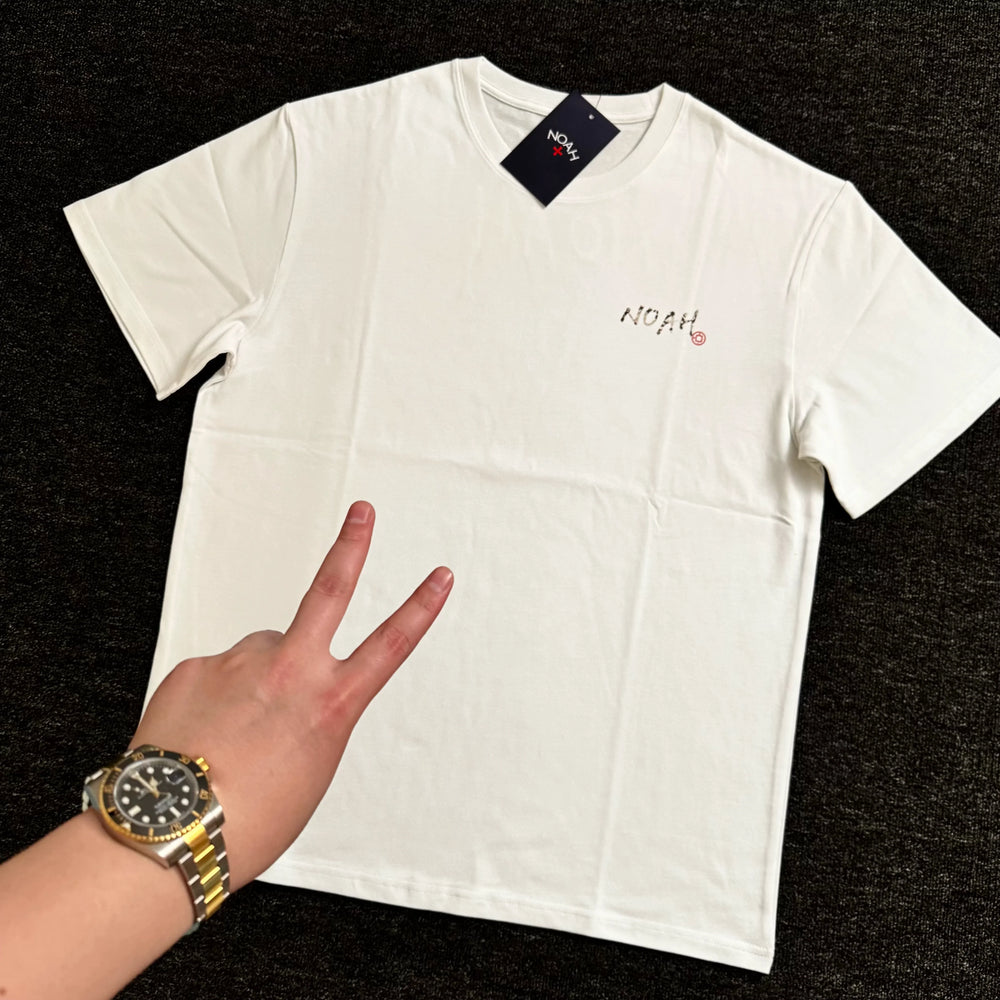 NOAH MARS Small Fashion Brand python leather calligraphy seal on the back American casual men's cotton China-Chic short sleeve T-shirt