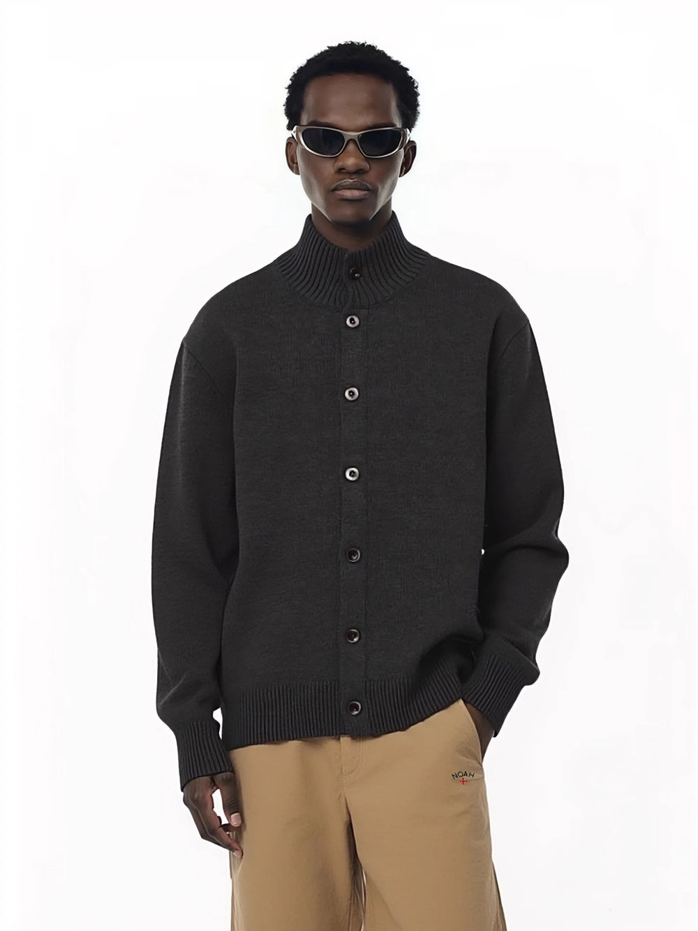 NOAH MARS American casual autumn and winter warm button up cardigan, vintage style knit sweater jacket for men
