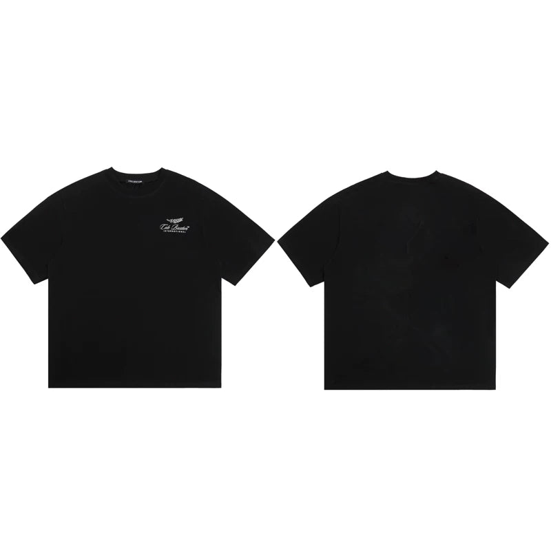 Cole Buxton Black Racing Wing Emblem Logo T-Shirt