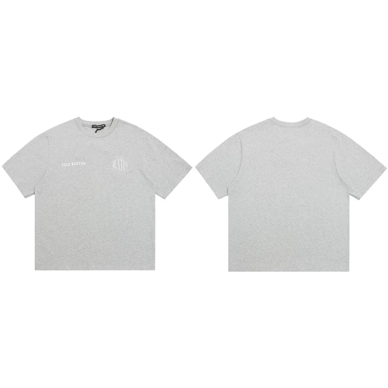 Cole Buxton Gray Circular Badge Minimalist Logo T-Shirt