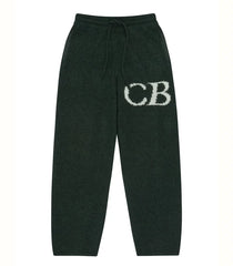 Cole Buxton Dark Green Side Italic CB Logo Sweatpants