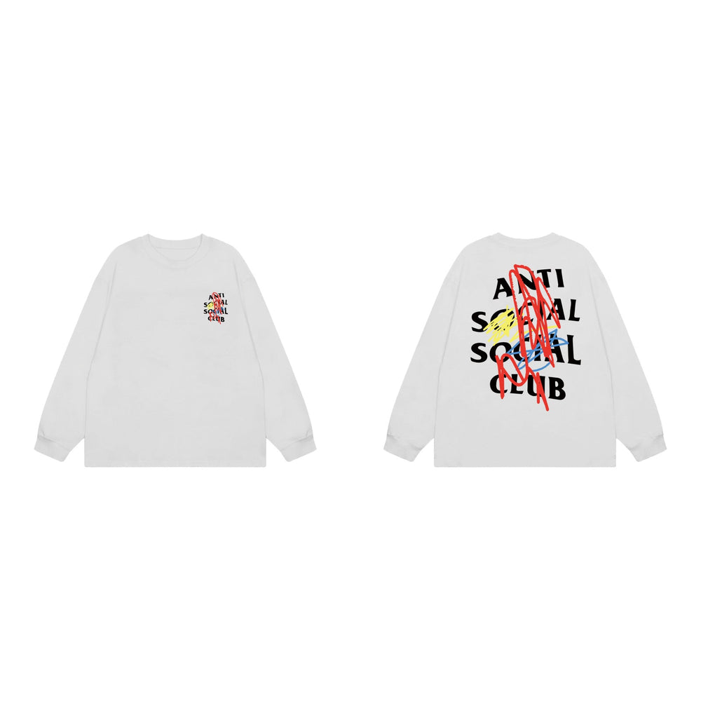 Anti Social Social Club Scribble Logo Long Sleeve T-Shirt - White