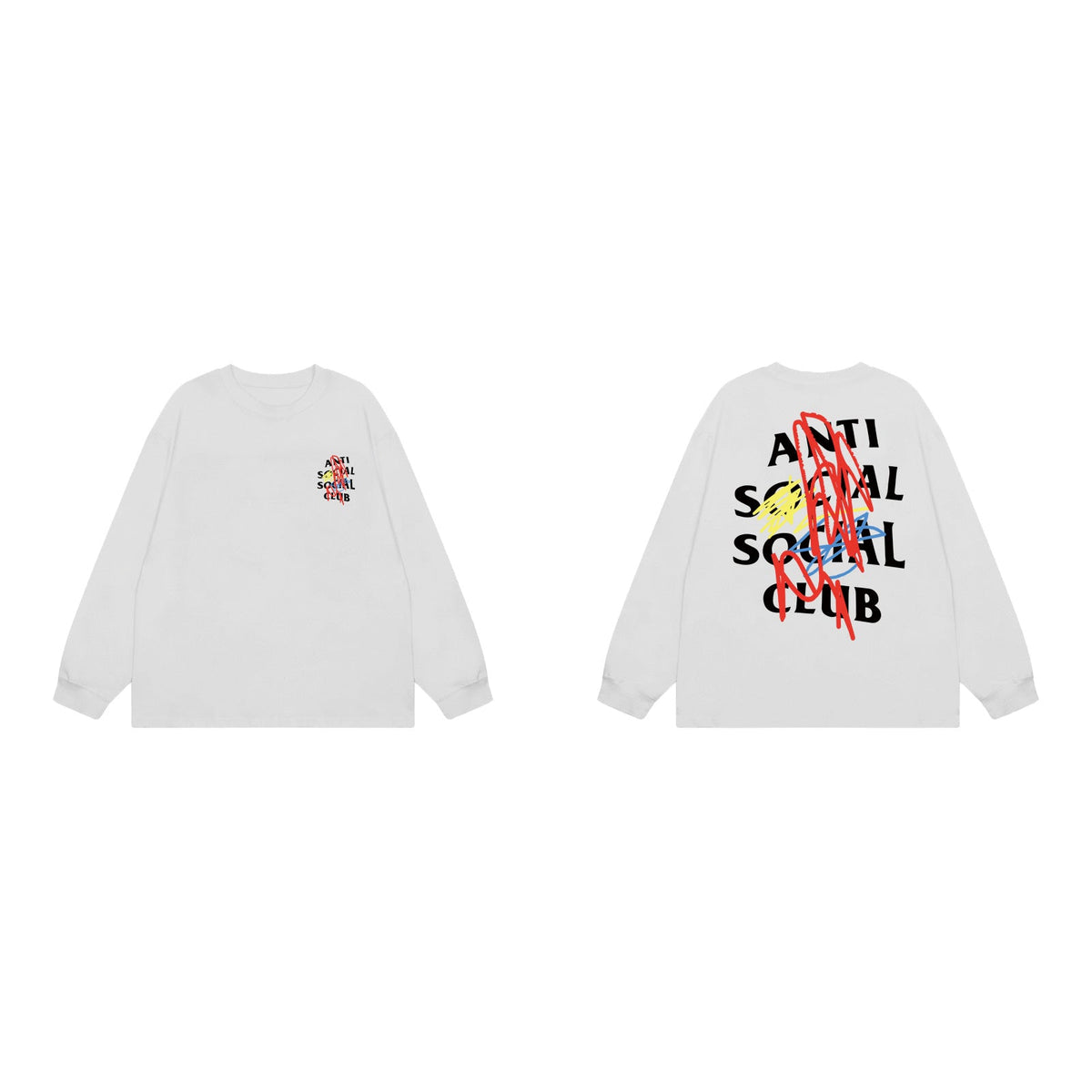 Anti Social Social Club Scribble Logo Long Sleeve T-Shirt - White