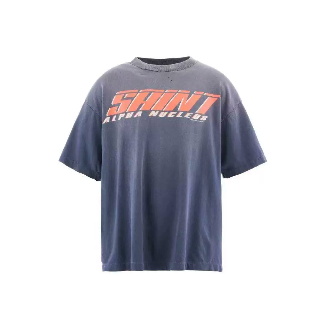 Saint Michael "ALPHA NUCLEUS" Vintage  T-Shirt - Washed Blue