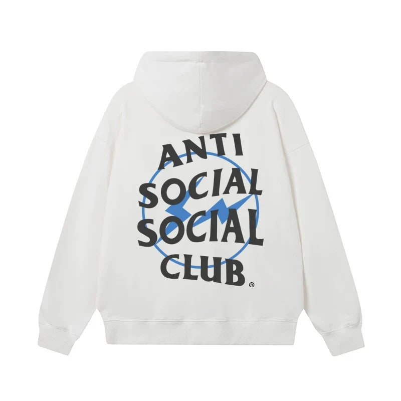 Anti Social Social Club Blue Circle Logo Hoodie - White/Black