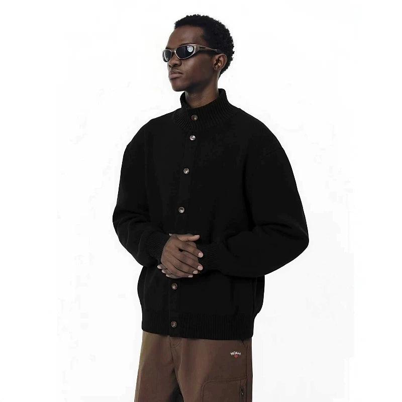 NOAH MARS American casual autumn and winter warm button up cardigan, vintage style knit sweater jacket for men