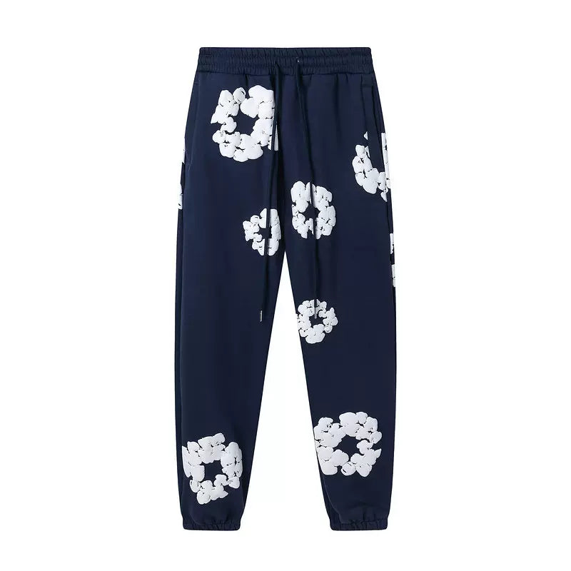 Denim Tears Cotton Wreath Sweatpants - Navy Blue