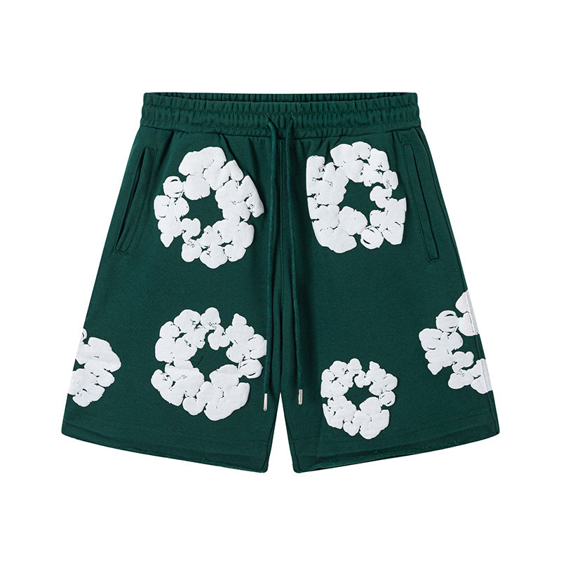 Denim Tears Cotton Wreath Shorts - Forest Green