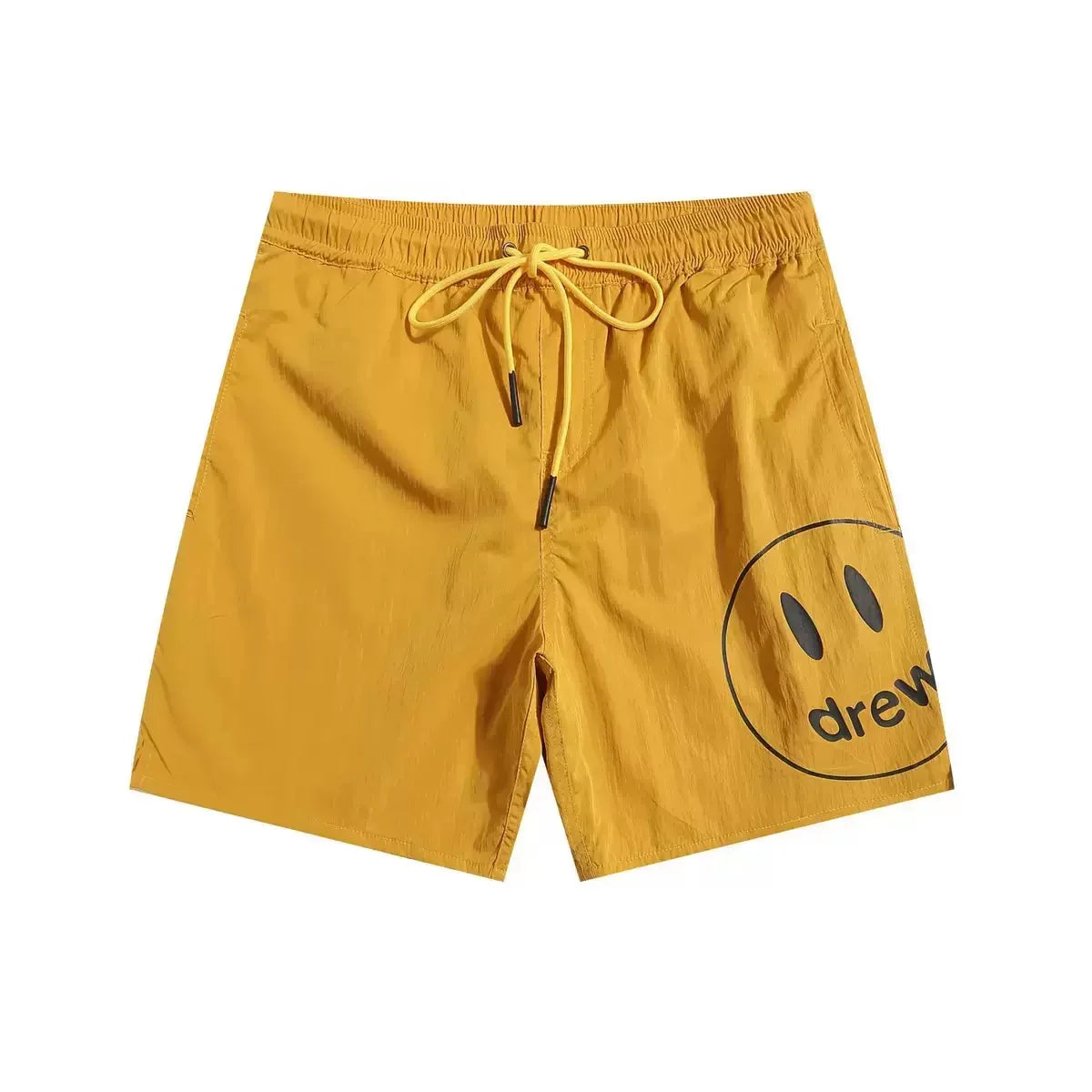 Drew House Smiley Face Swim Shorts, Mustard Yellow
