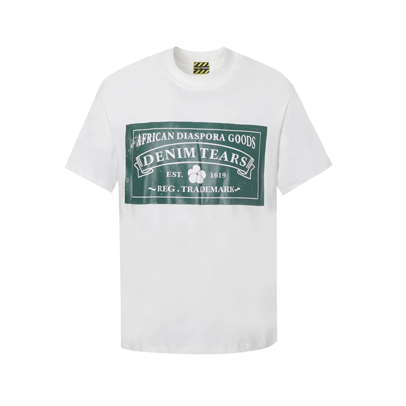 Denim Tears African Diaspora Goods T-Shirt - White/Green Box Logo