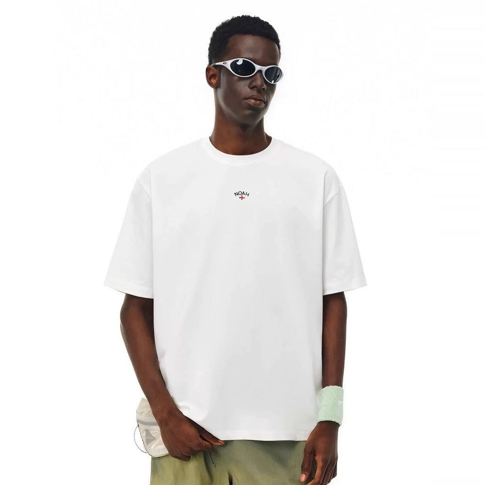 NOAH MARS chest cross small logo embroidery basic simple casual trendy brand pure cotton trendy short sleeved T-shirt for men